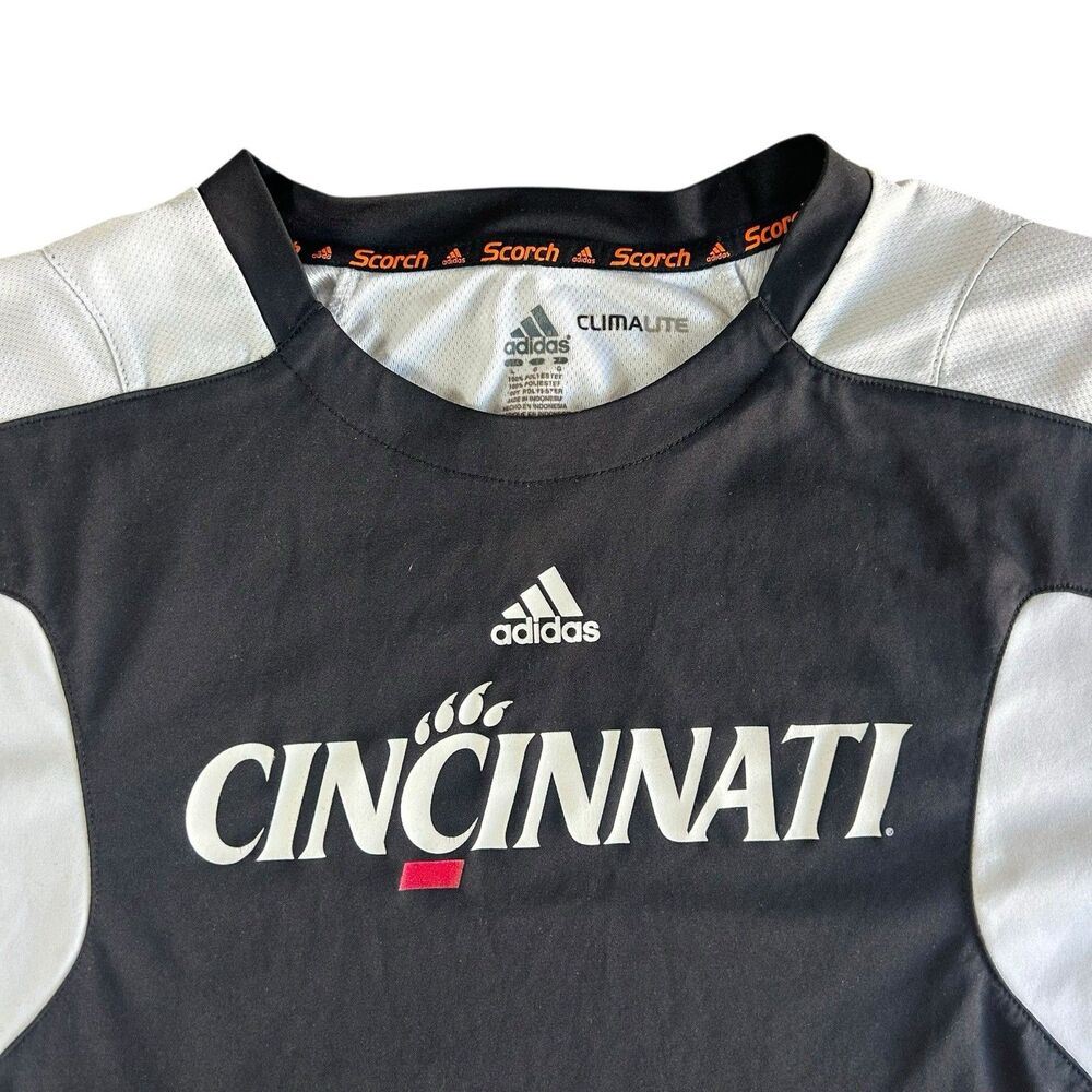 Cincinnati Bearcats Mens Large Adidas Scorch Team Warm Up Shirt Climalite Y2K